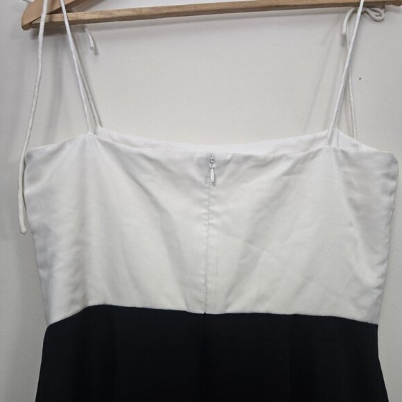 NEW Amanda Uprichard Avani Long Dress M Black White Colorblock Formal Evening - Picture 7 of 7